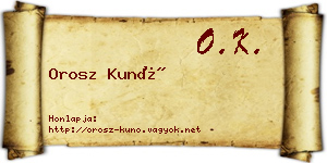 Orosz Kunó névjegykártya