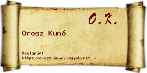 Orosz Kunó névjegykártya